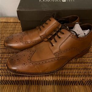 Florsheim Castellano Wingtip Oxfords Saddle Tan Leather 10.5 D